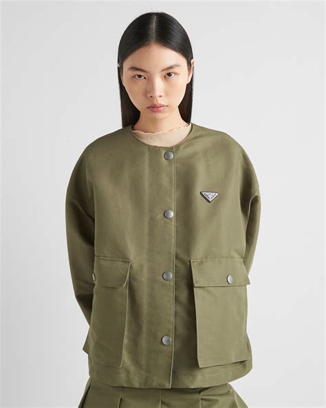 prada technical canvas blouson jacket|Military Green Technical Canvas Blouson Jacket .